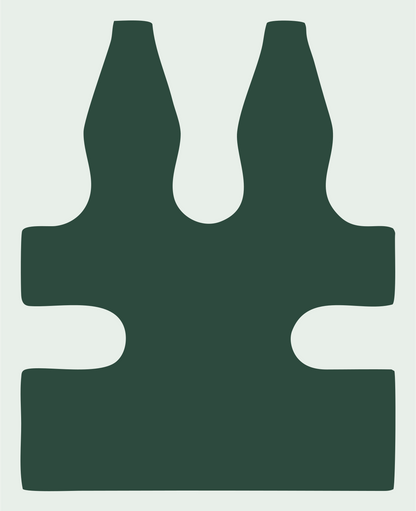 Blocky Crab Claw Emblem #e8efe9/#2d4a3e