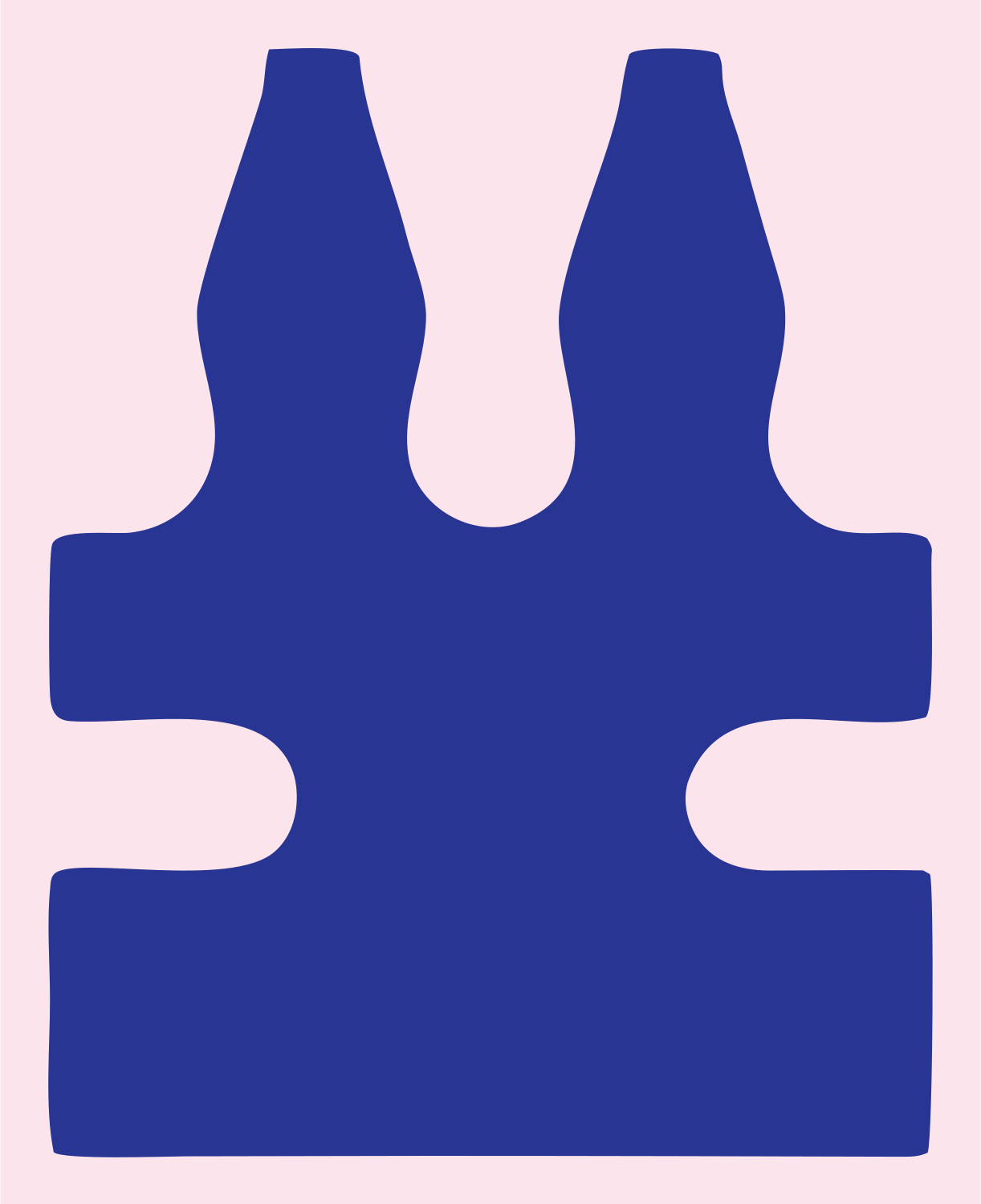 Blocky Crab Claw Emblem #fce4ec/#283593