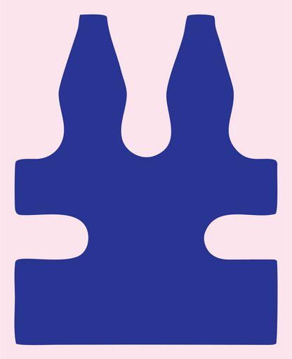 Blocky Crab Claw Emblem #fce4ec/#283593