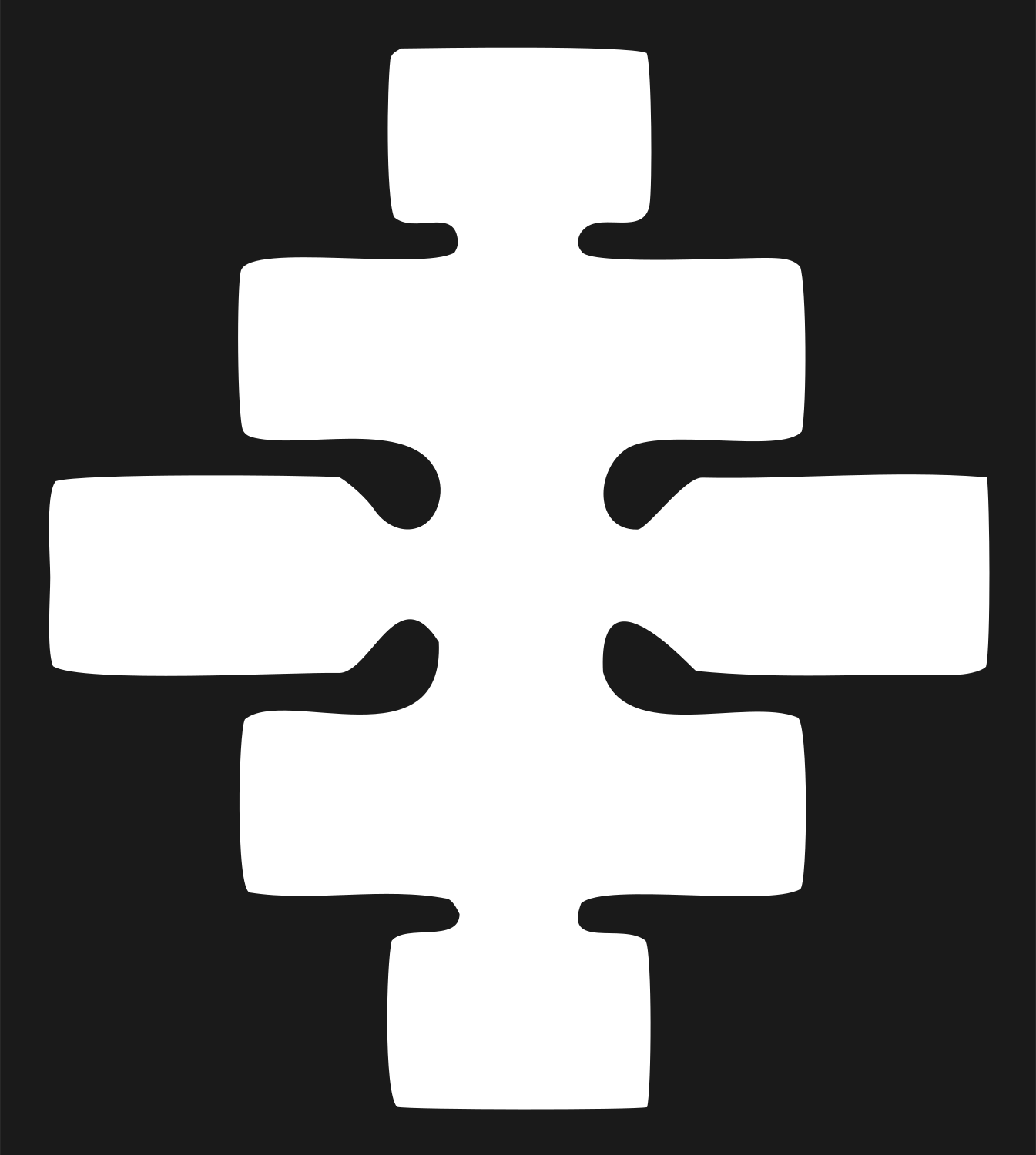 Puzzle Piece Cancer Crest #1a1a1a/#ffffff