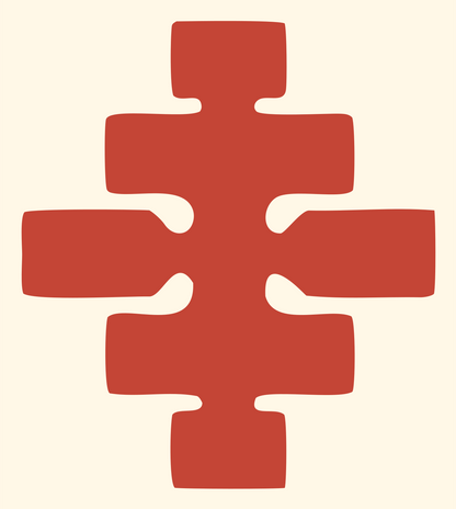 Puzzle Piece Cancer Crest #fff8e7/#c44536