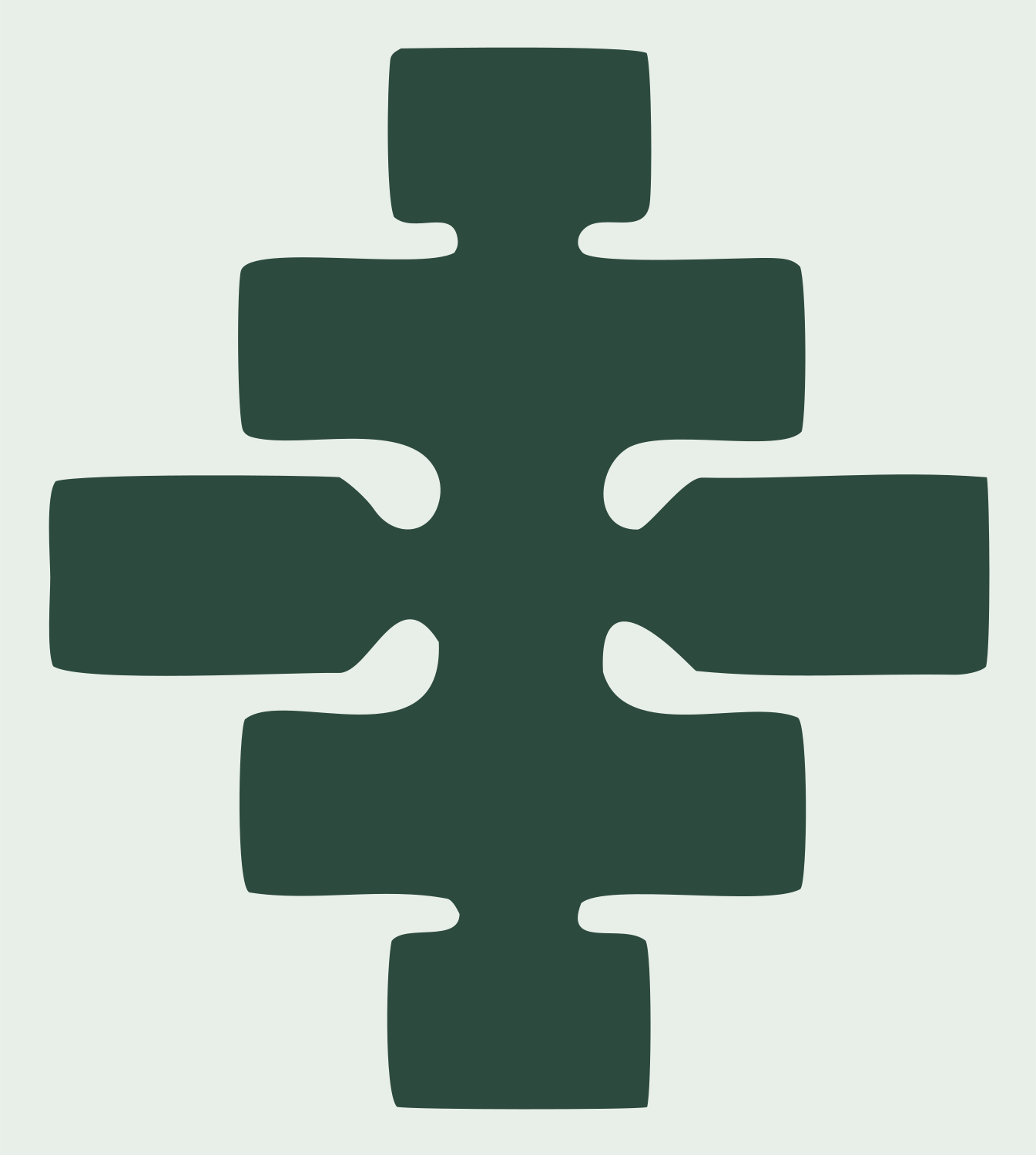 Puzzle Piece Cancer Crest #e8efe9/#2d4a3e
