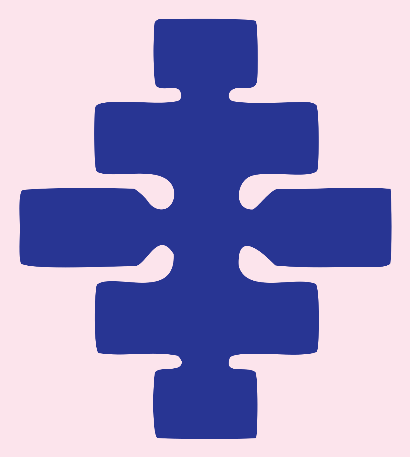 Puzzle Piece Cancer Crest #fce4ec/#283593