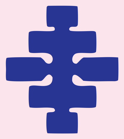 Puzzle Piece Cancer Crest #fce4ec/#283593