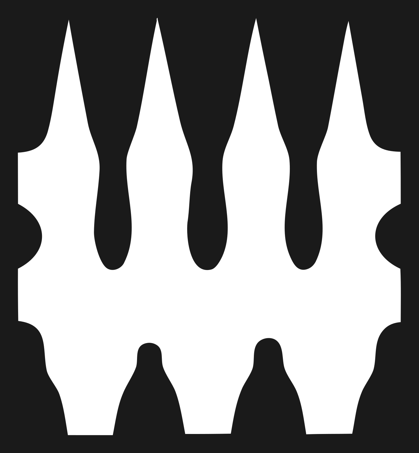 Bold Spiky Crown Crest #1a1a1a/#ffffff
