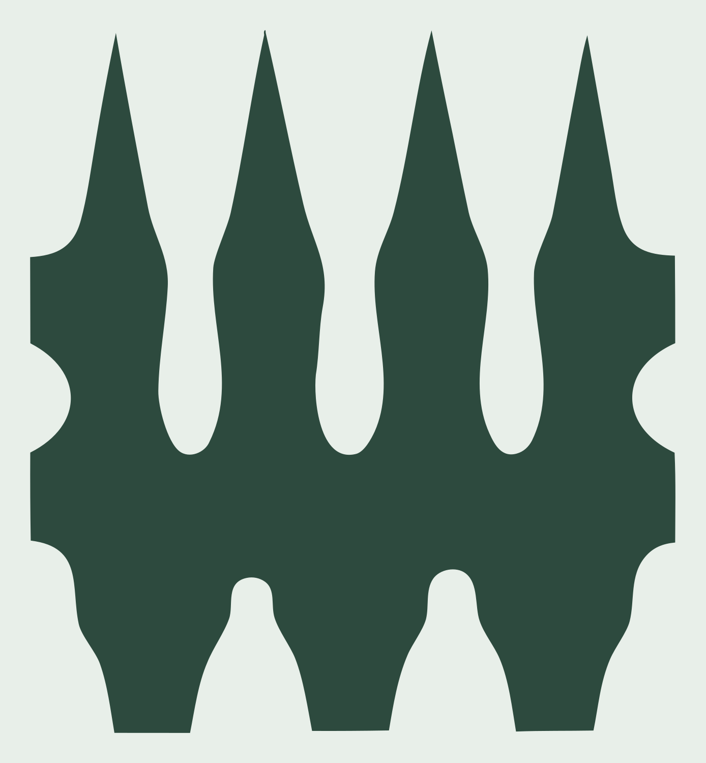 Bold Spiky Crown Crest #e8efe9/#2d4a3e