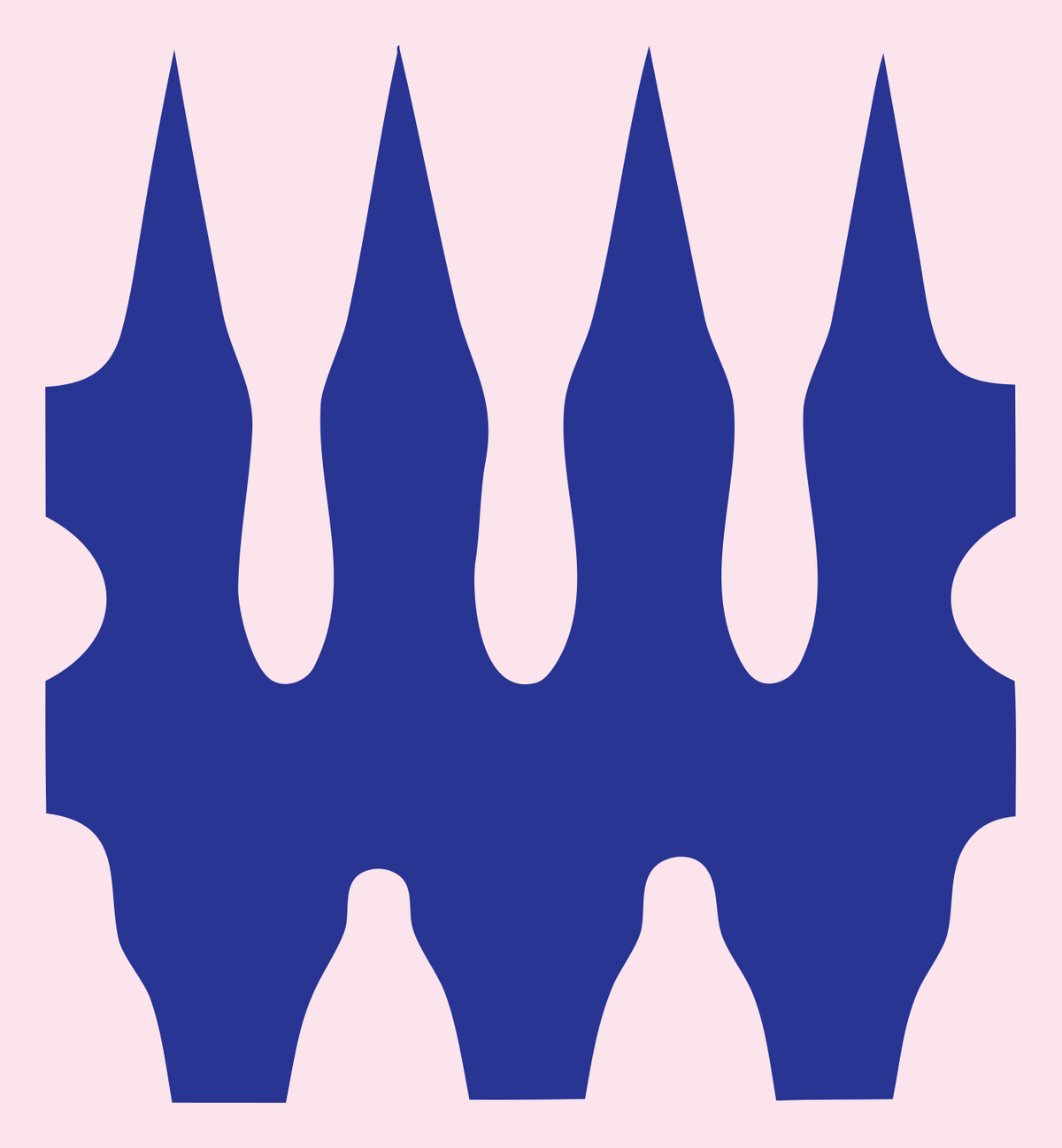 Bold Spiky Crown Crest #fce4ec/#283593