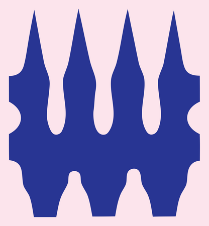 Bold Spiky Crown Crest #fce4ec/#283593