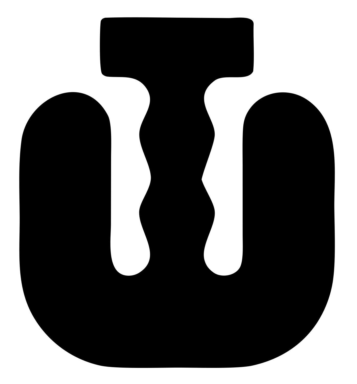 Chunky Tuning Fork Icon #ffffff/#000000