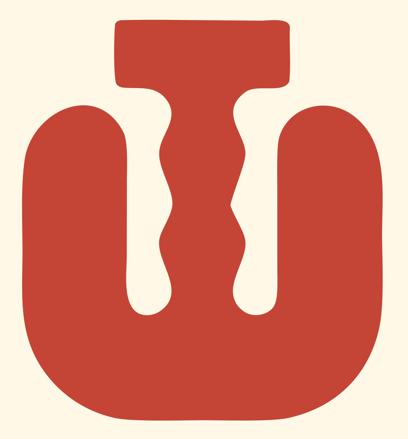 Chunky Tuning Fork Icon #fff8e7/#c44536
