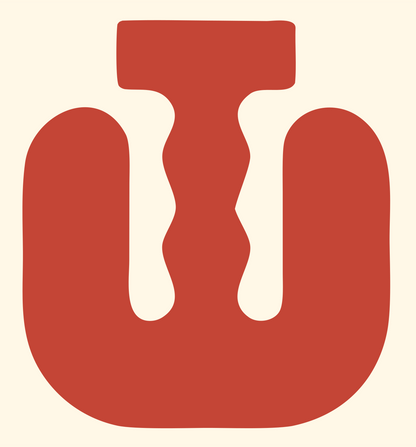 Chunky Tuning Fork Icon #fff8e7/#c44536