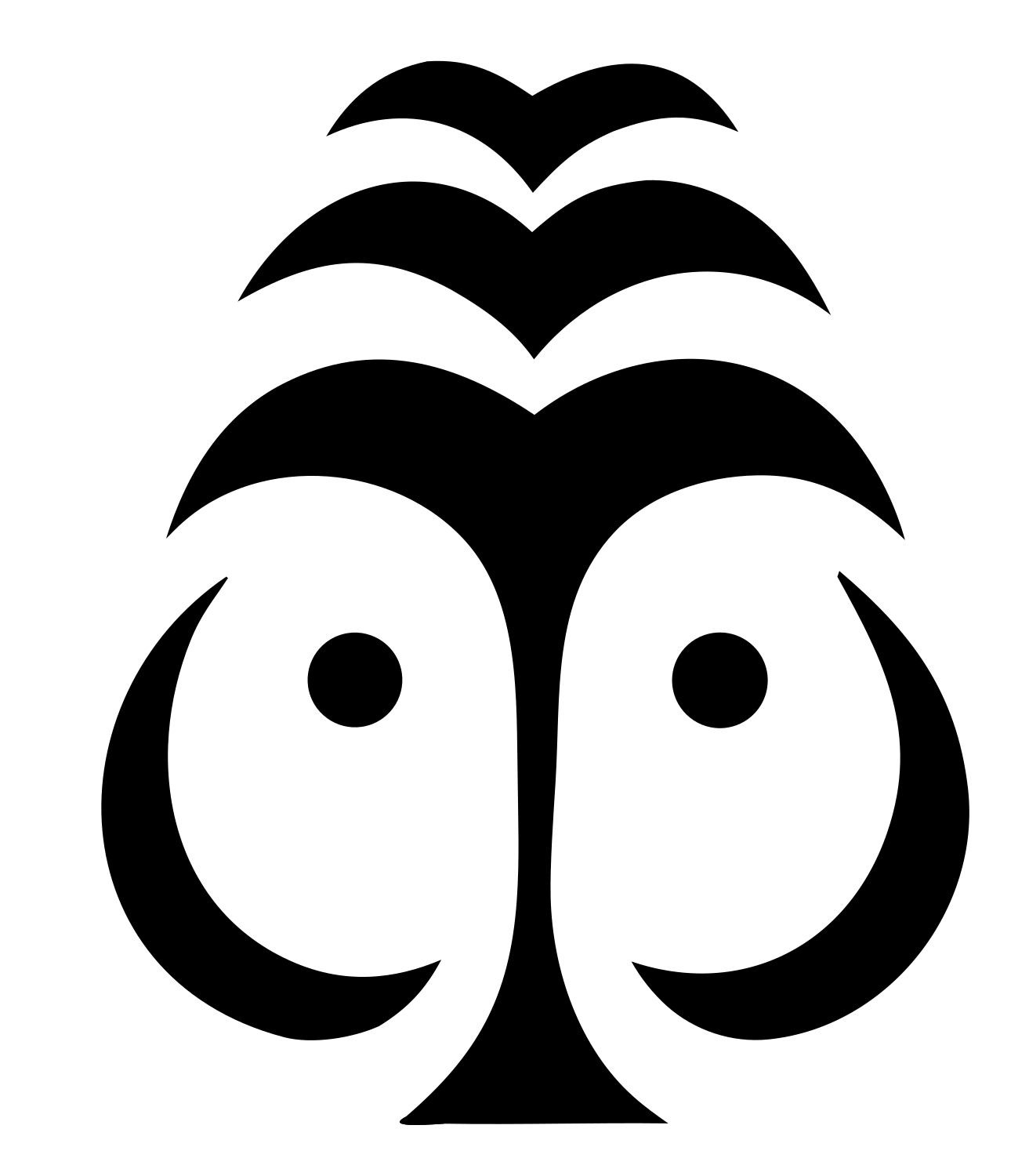 Tribal Owl Face Badge #ffffff/#000000