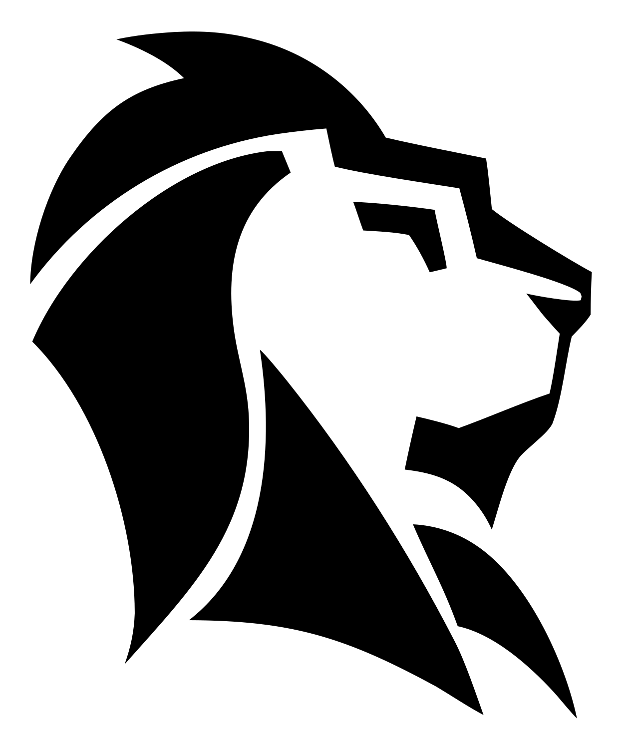 Geometric Lion Profile Badge #ffffff/#000000