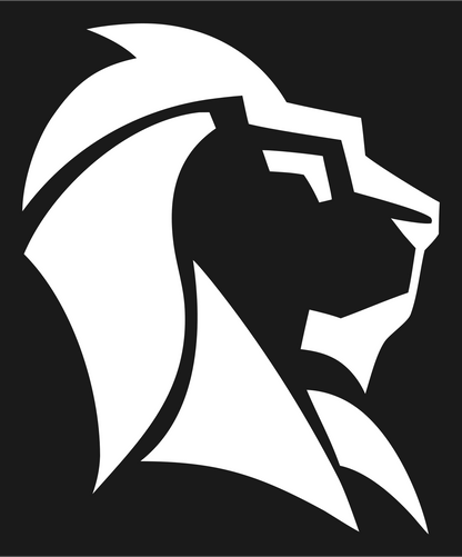Geometric Lion Profile Badge #1a1a1a/#ffffff