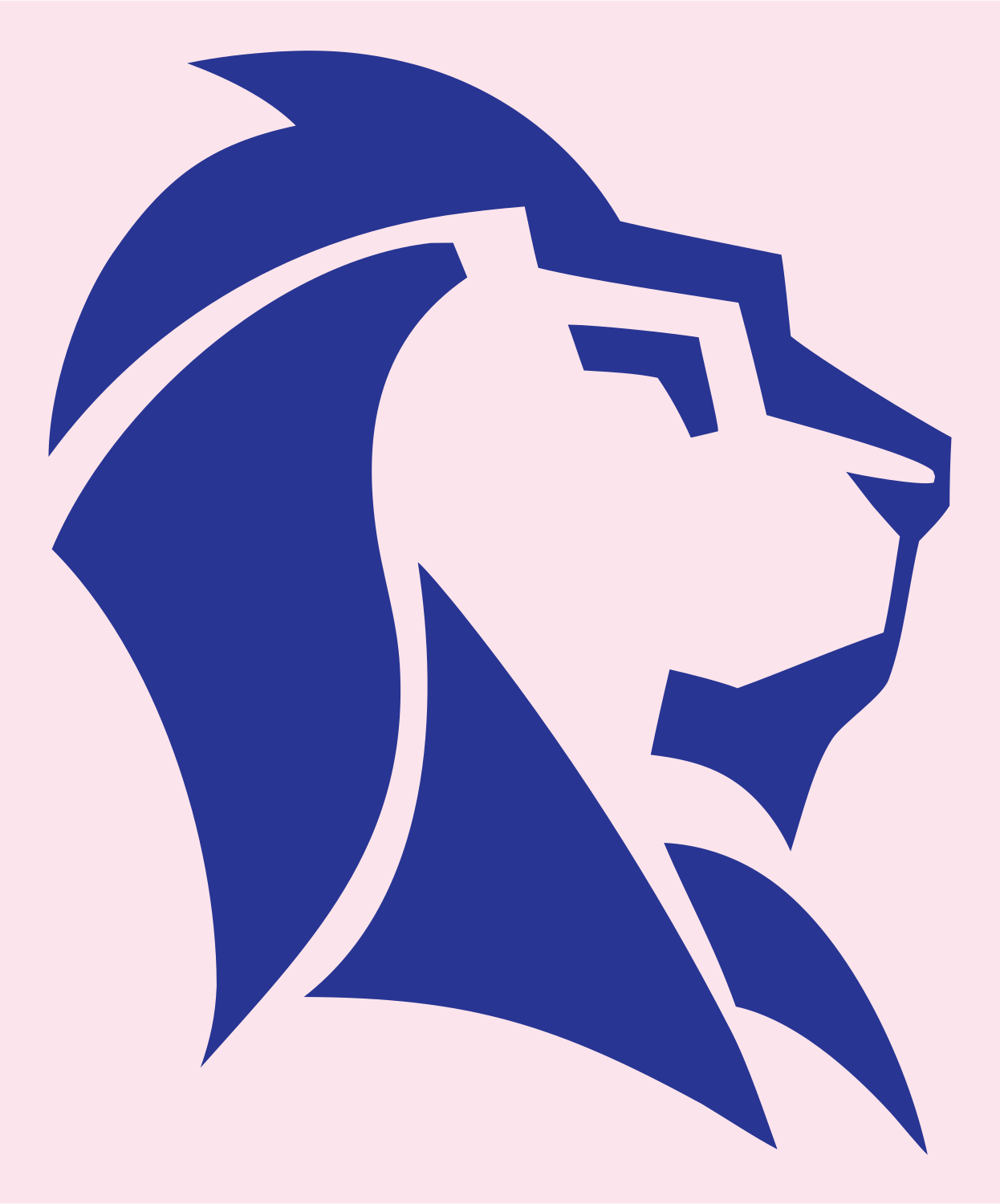 Geometric Lion Profile Badge #fce4ec/#283593