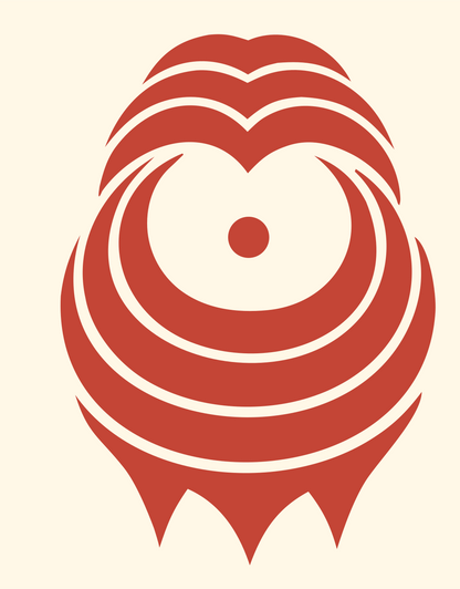 Hand-Drawn Lion Face Crest #fff8e7/#c44536