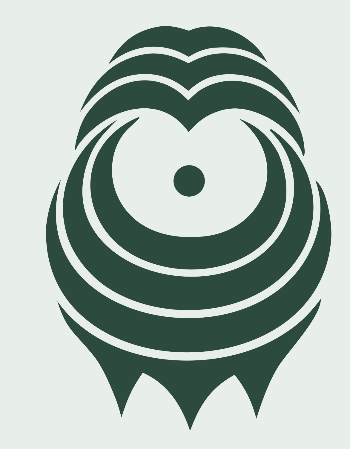 Hand-Drawn Lion Face Crest #e8efe9/#2d4a3e