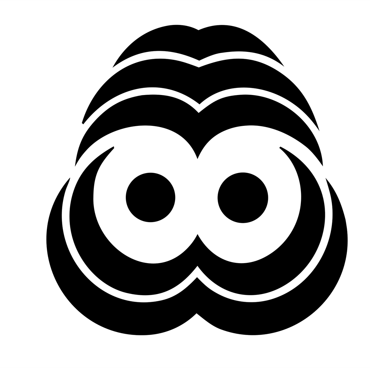 Owl Face Monoline Logo #ffffff/#000000