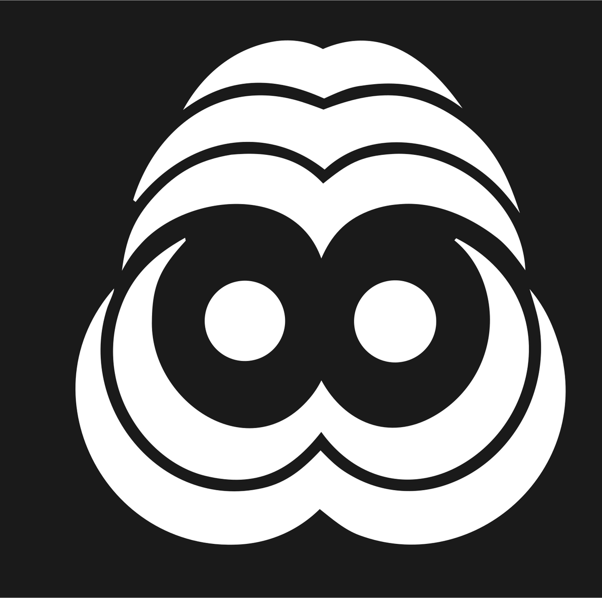 Owl Face Monoline Logo #1a1a1a/#ffffff