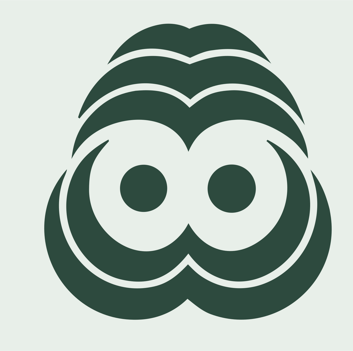 Owl Face Monoline Logo #e8efe9/#2d4a3e