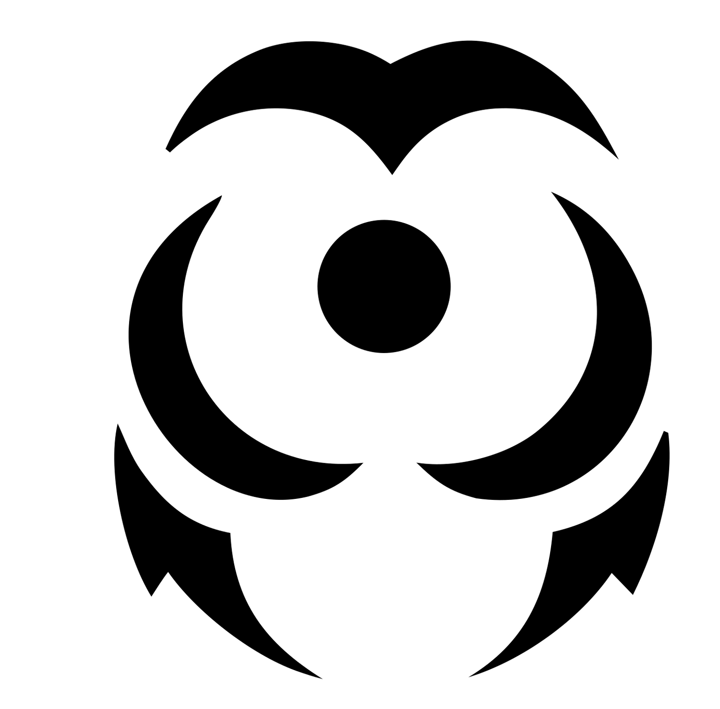 Negative Space Owl Leo Badge #ffffff/#000000