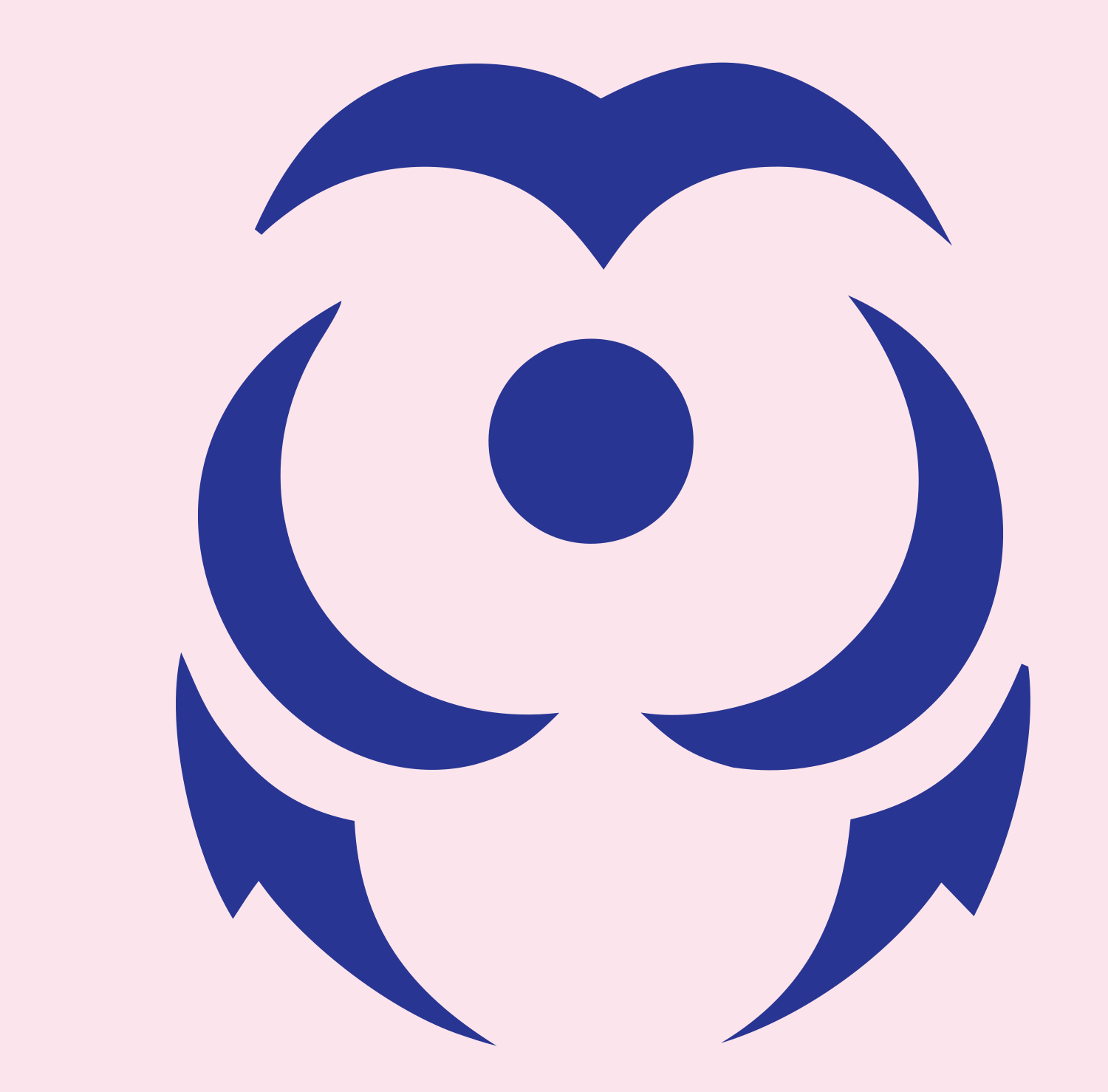 Negative Space Owl Leo Badge #fce4ec/#283593
