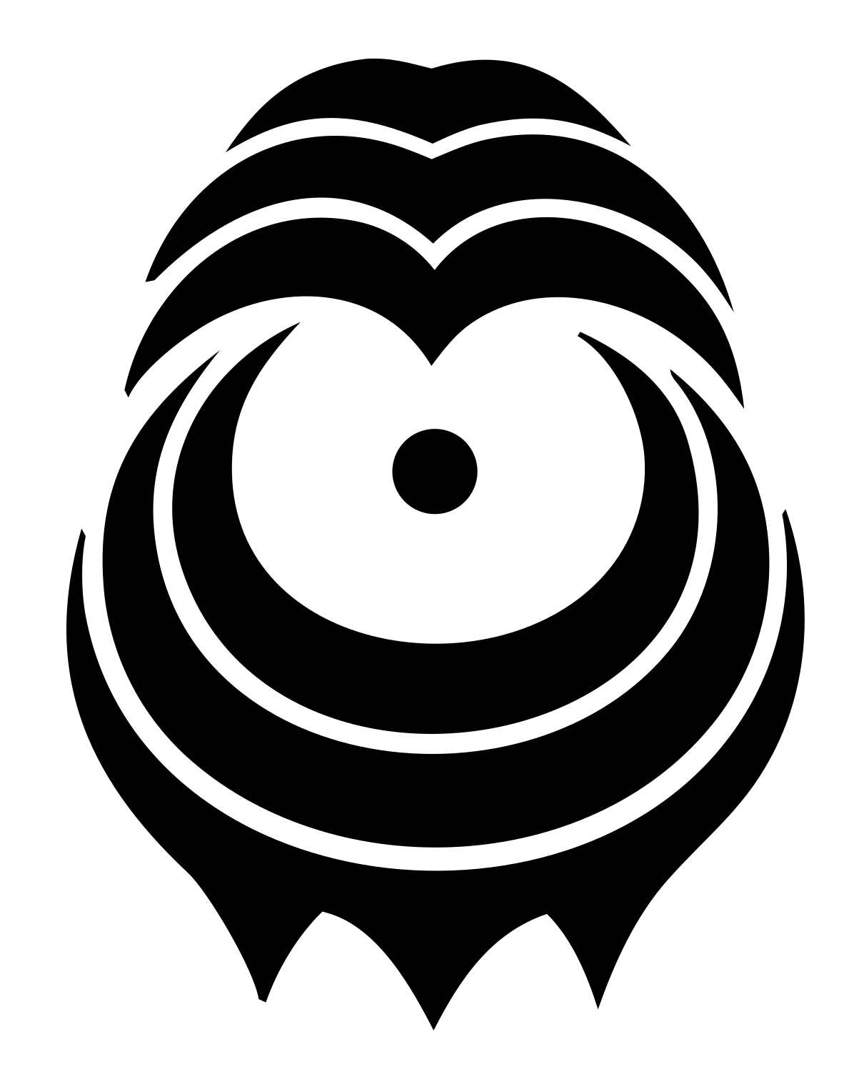 Tribal Leo Face Icon #ffffff/#000000
