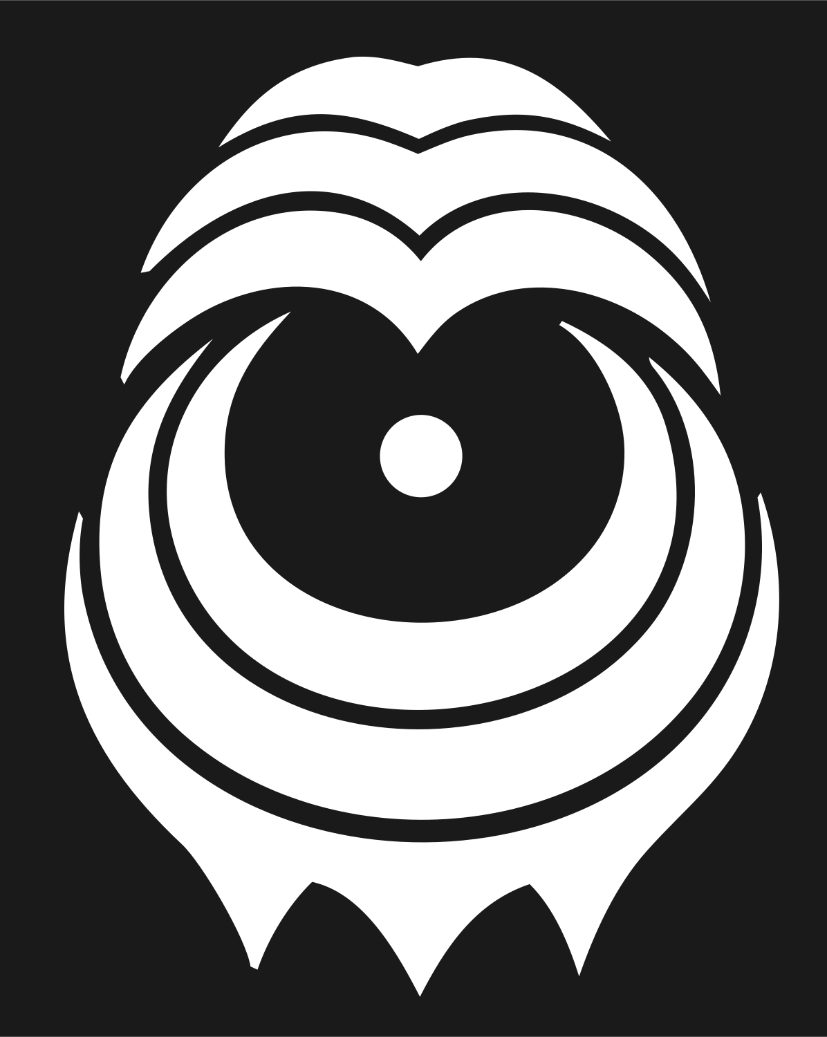 Tribal Leo Face Icon #1a1a1a/#ffffff