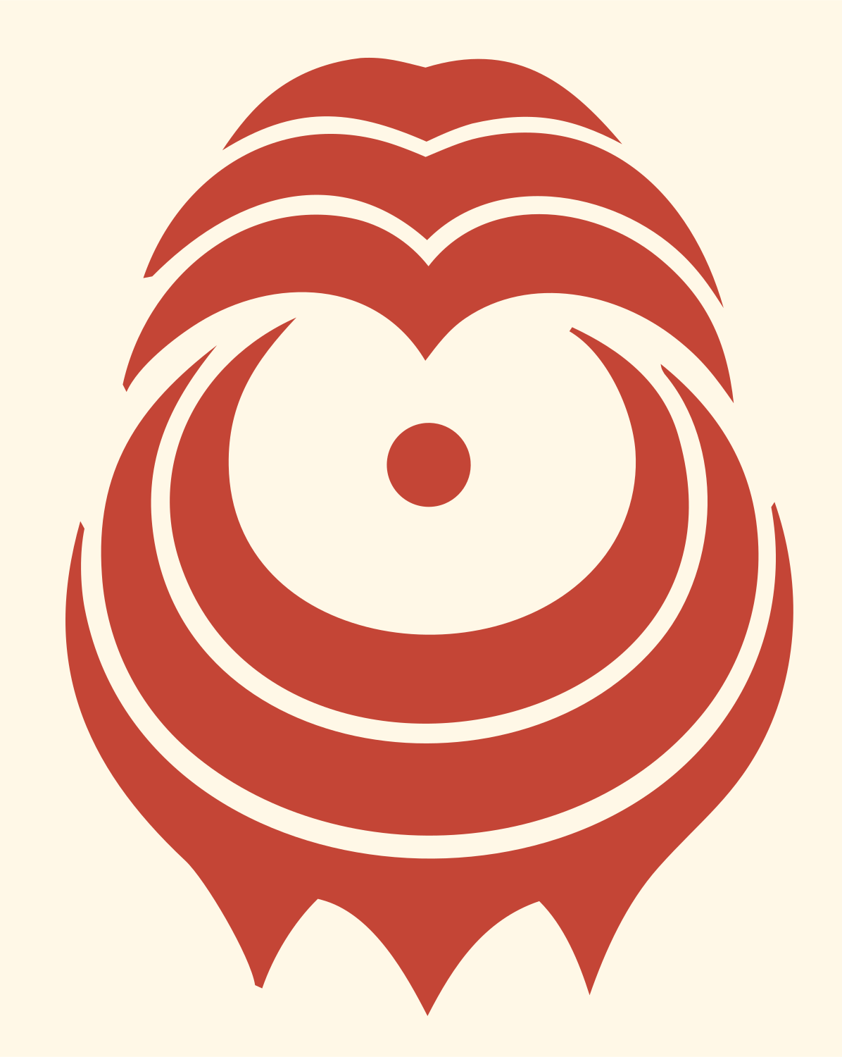 Tribal Leo Face Icon #fff8e7/#c44536