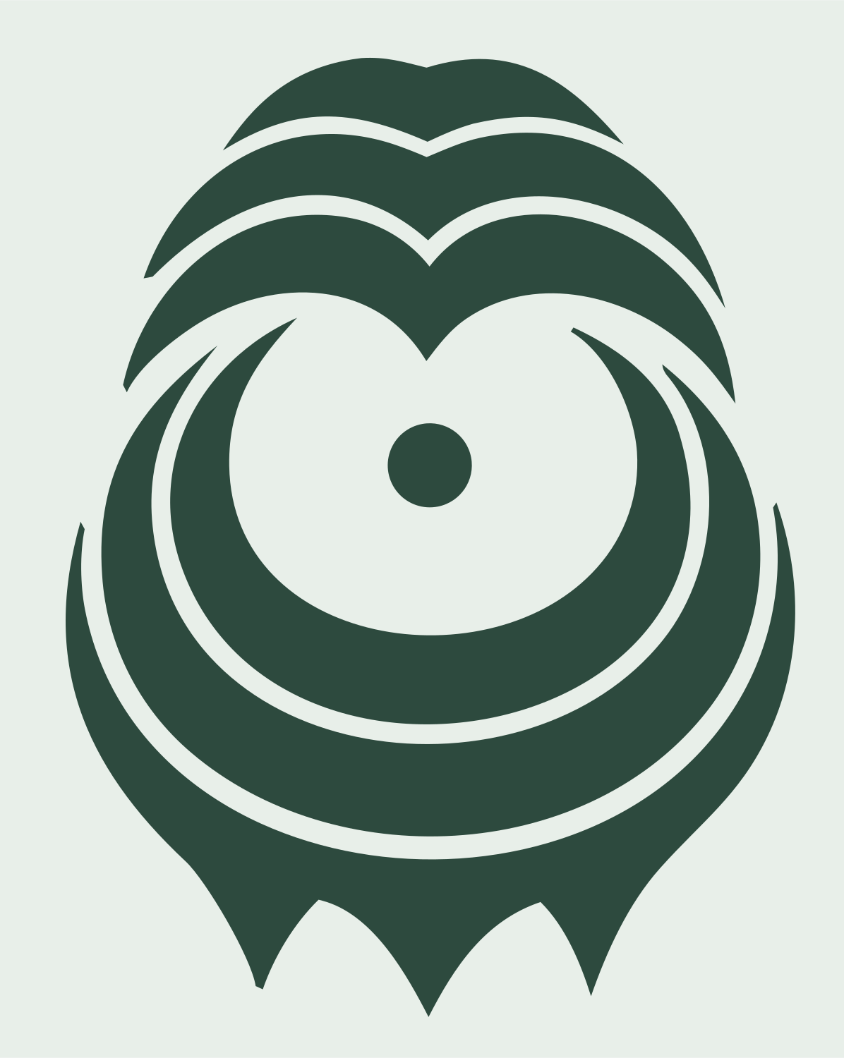 Tribal Leo Face Icon #e8efe9/#2d4a3e
