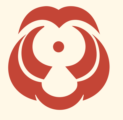 Negative Space Lion Rosette Mark #fff8e7/#c44536