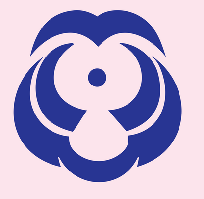Negative Space Lion Rosette Mark #fce4ec/#283593
