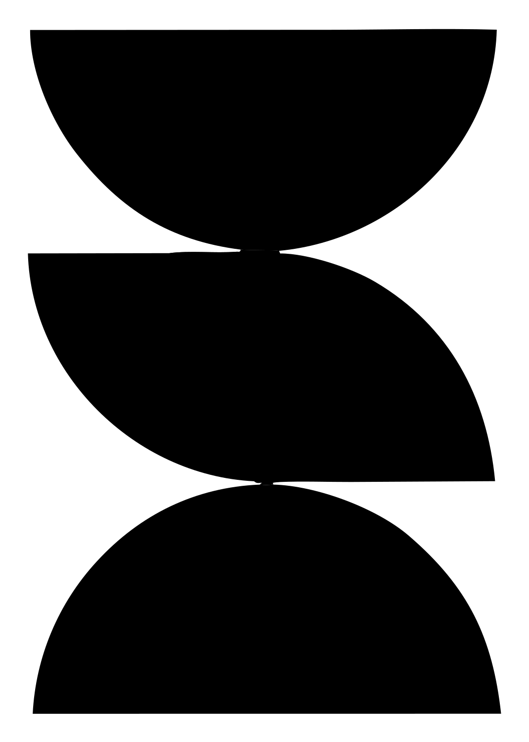 Geometric Half Circle Stack Mark #ffffff/#000000