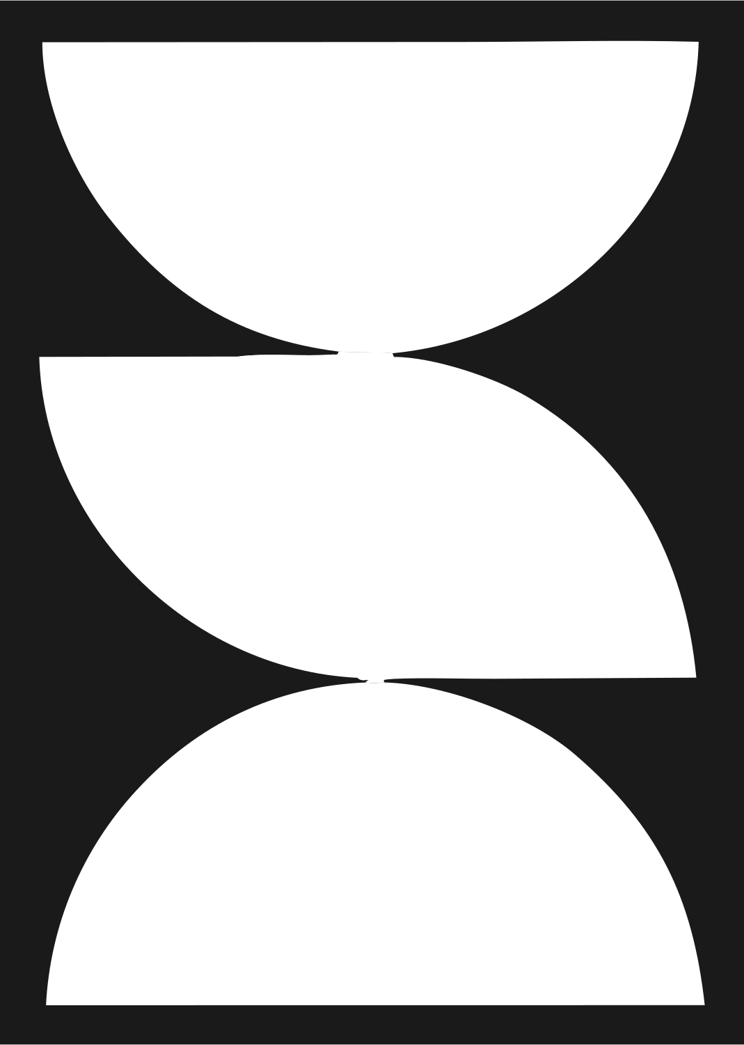 Geometric Half Circle Stack Mark #1a1a1a/#ffffff