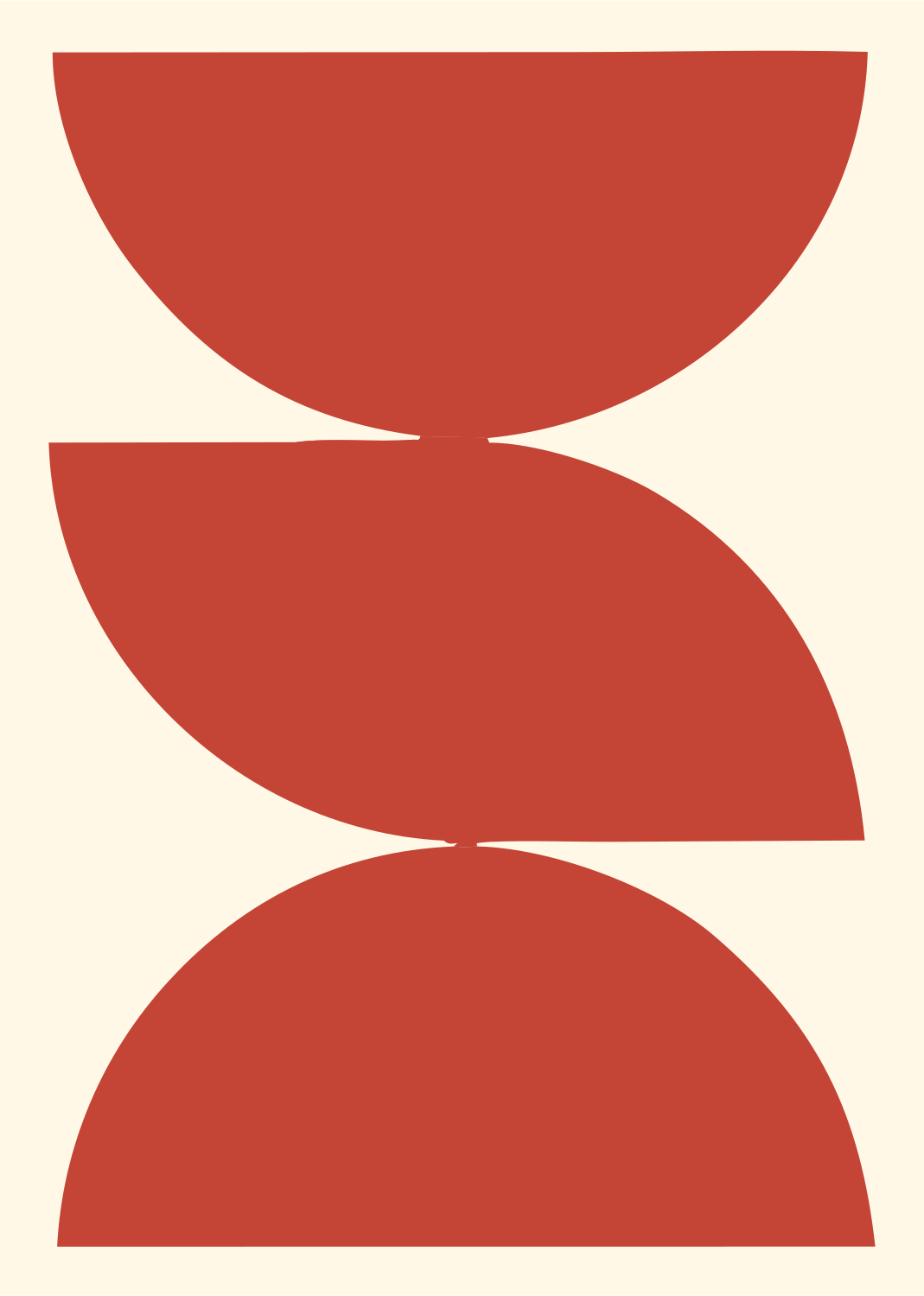 Geometric Half Circle Stack Mark #fff8e7/#c44536