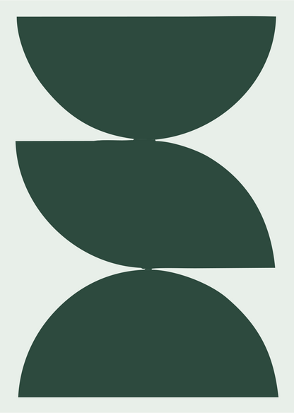 Geometric Half Circle Stack Mark #e8efe9/#2d4a3e