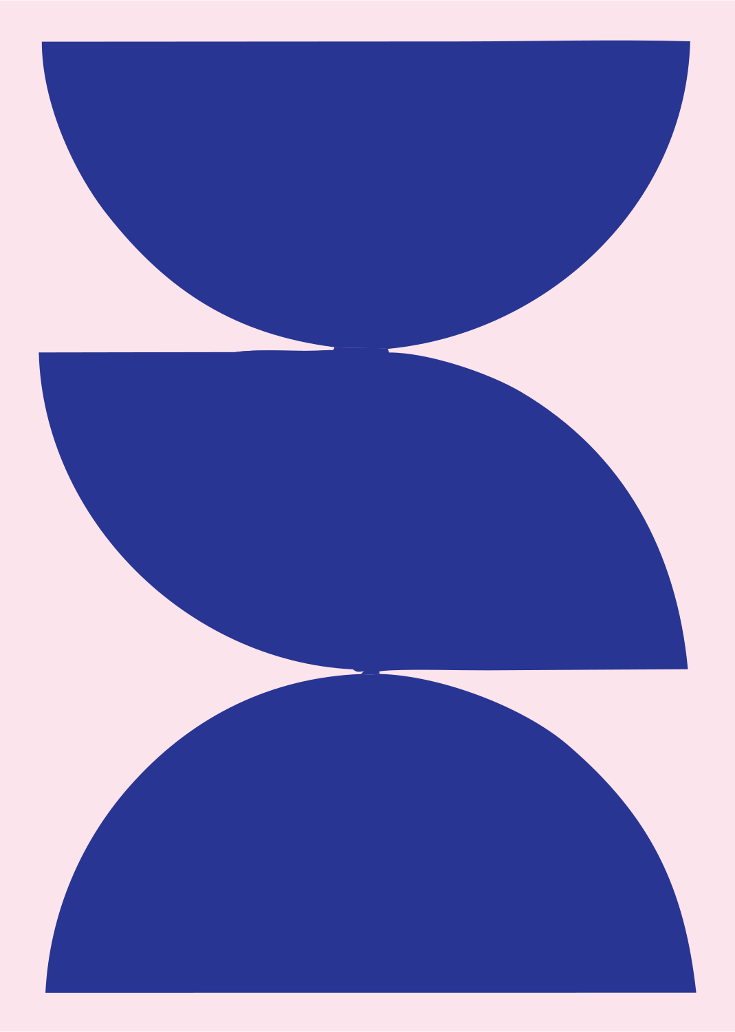 Geometric Half Circle Stack Mark #fce4ec/#283593
