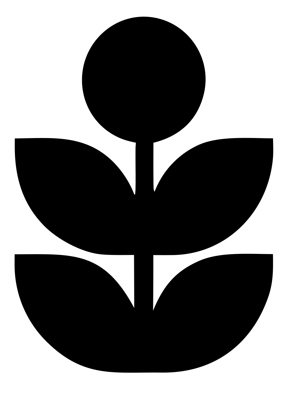 Bold Flower Plant Emblem #ffffff/#000000