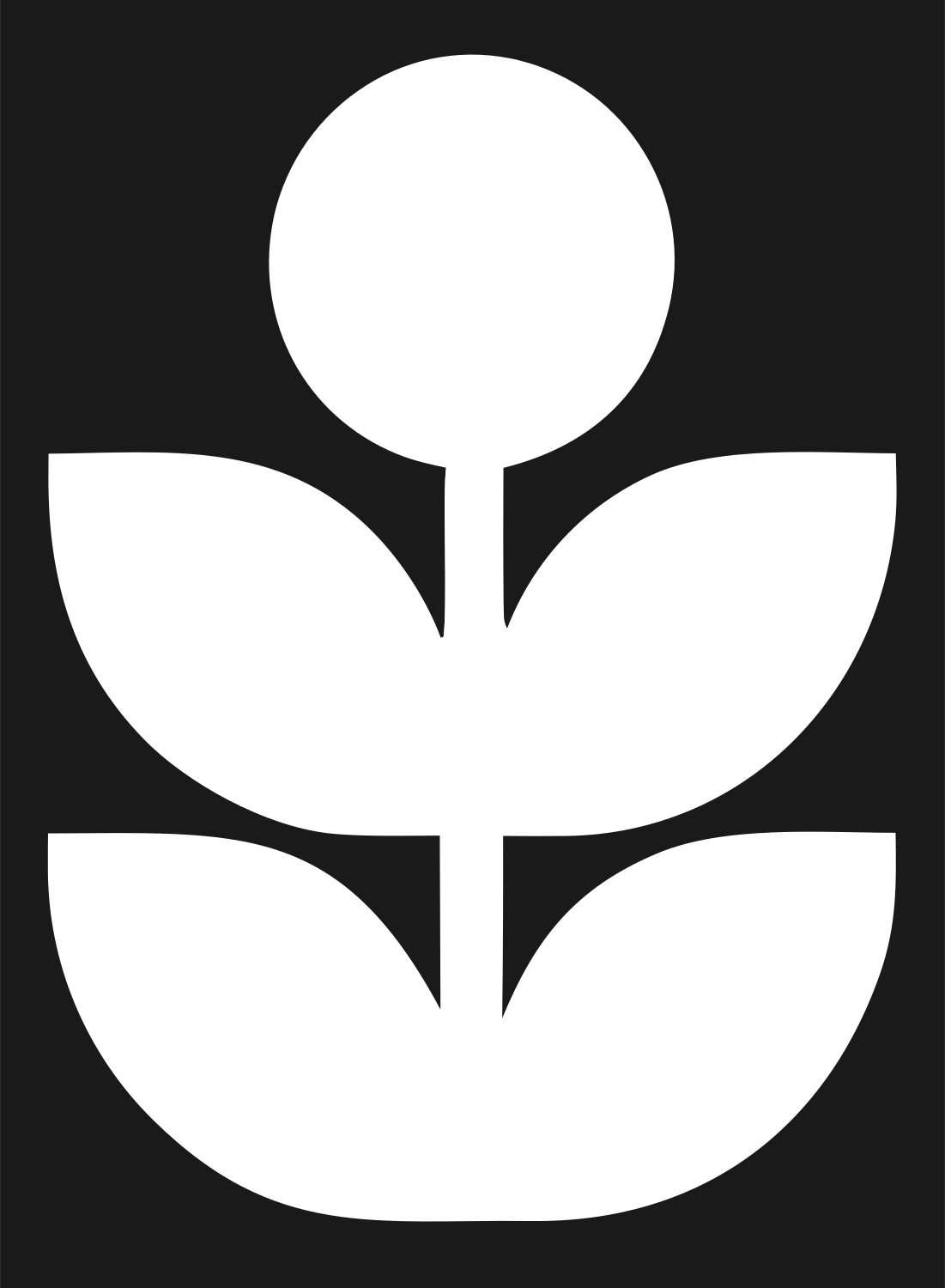 Bold Flower Plant Emblem #1a1a1a/#ffffff