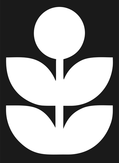 Bold Flower Plant Emblem #1a1a1a/#ffffff