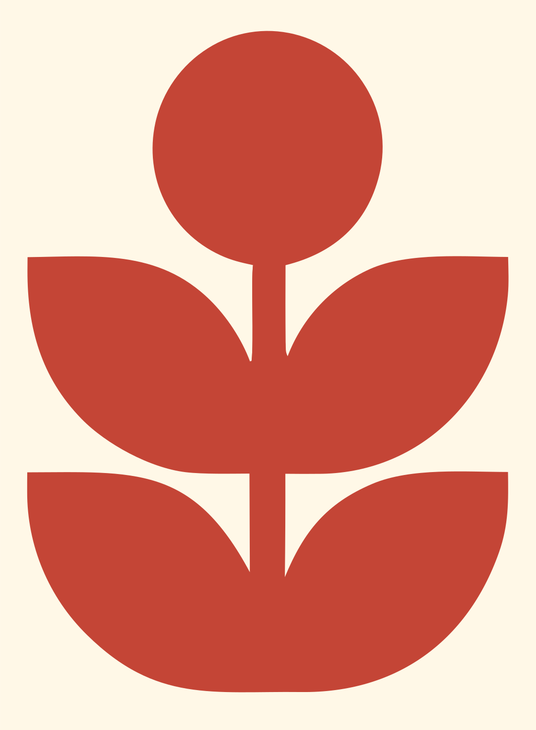 Bold Flower Plant Emblem #fff8e7/#c44536