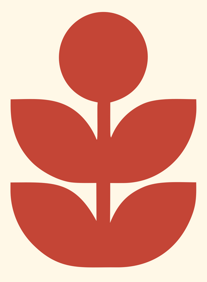 Bold Flower Plant Emblem #fff8e7/#c44536