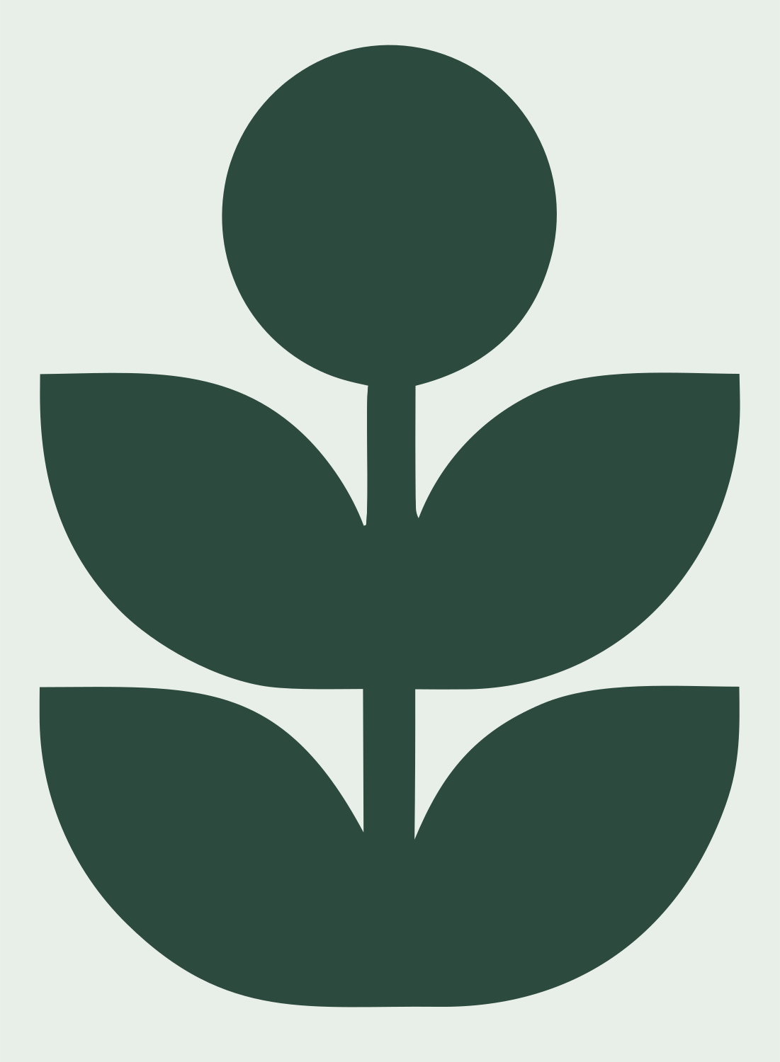 Bold Flower Plant Emblem #e8efe9/#2d4a3e