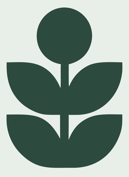 Bold Flower Plant Emblem #e8efe9/#2d4a3e