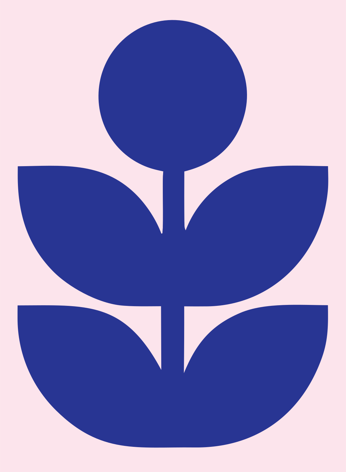 Bold Flower Plant Emblem #fce4ec/#283593