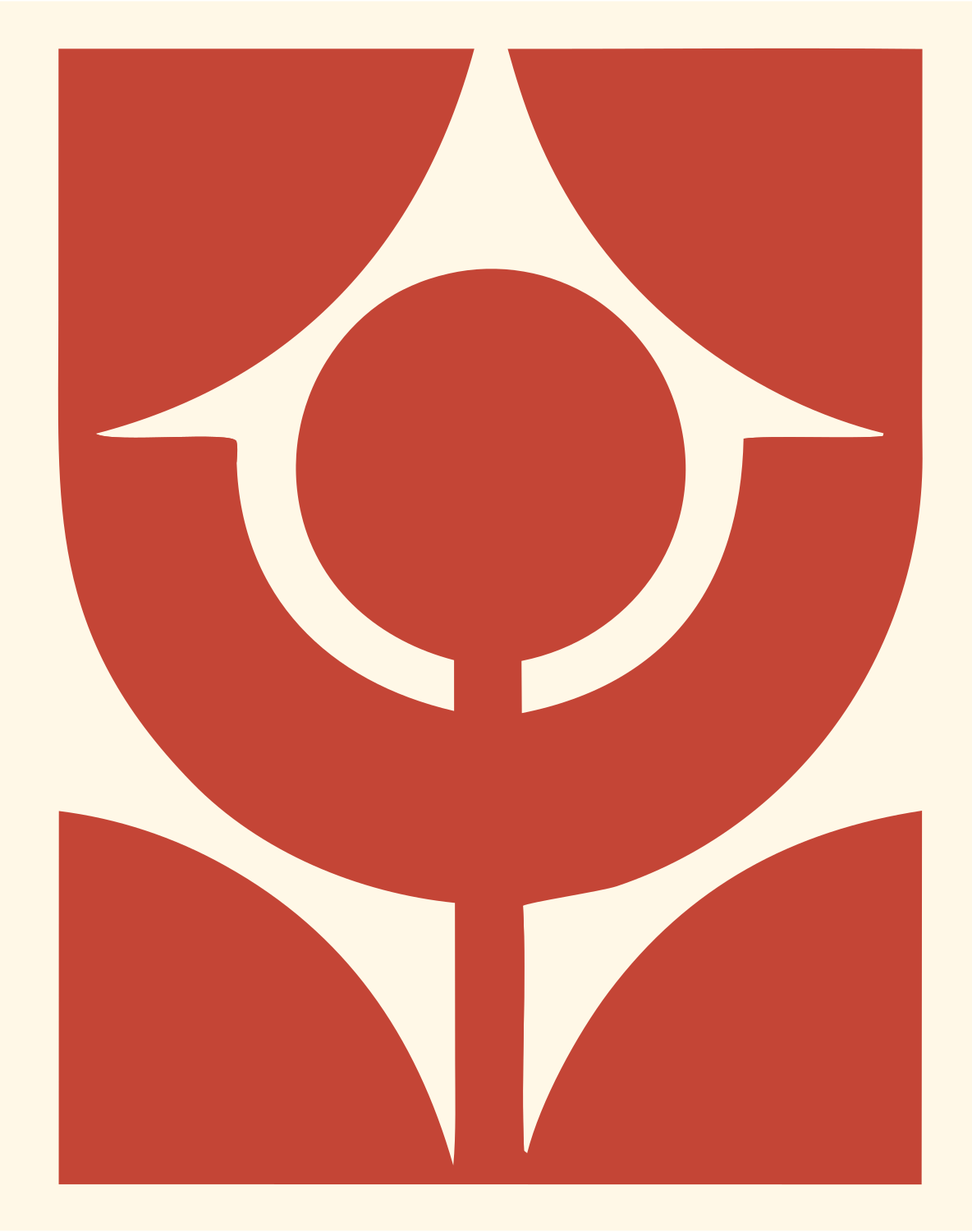 Geometric Virgo Star Badge #fff8e7/#c44536