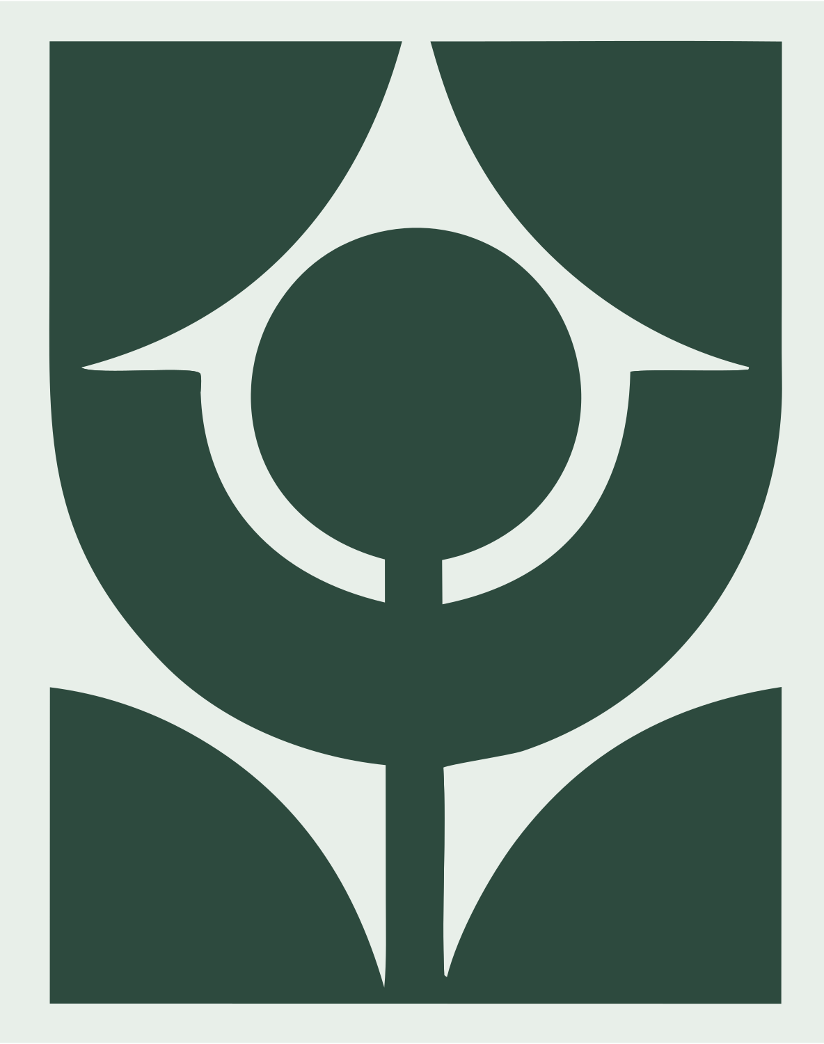 Geometric Virgo Star Badge #e8efe9/#2d4a3e