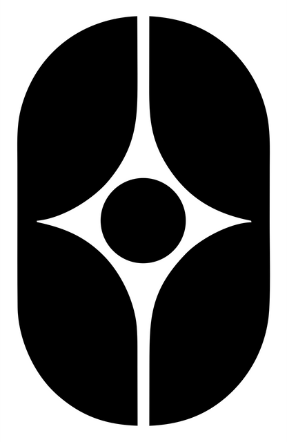 Negative Space Virgo Circle Mark #ffffff/#000000
