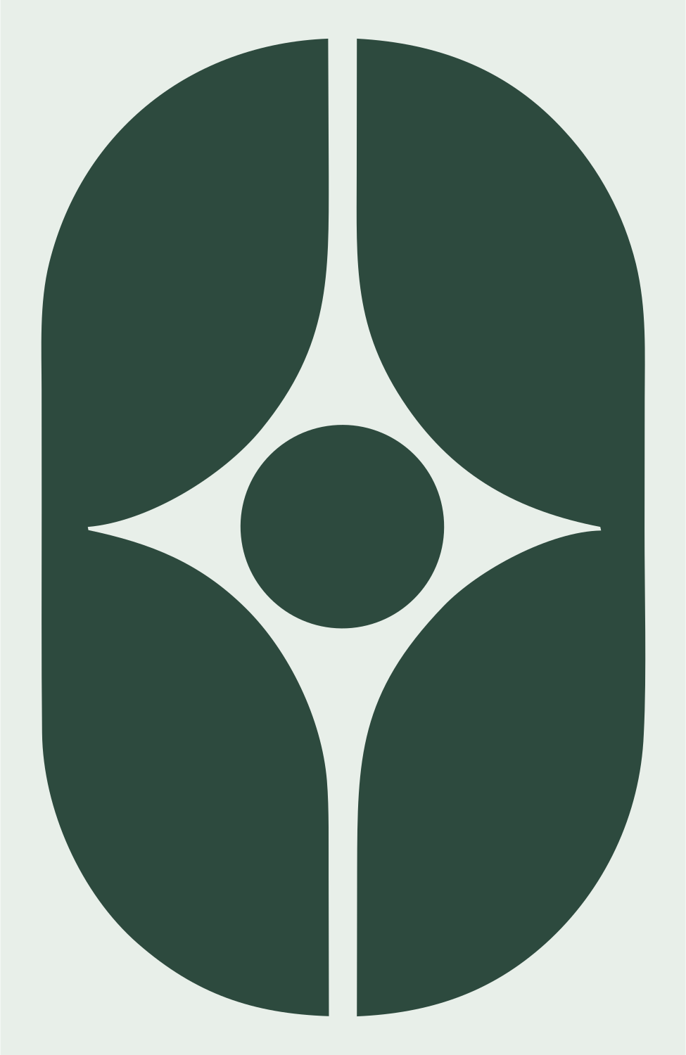 Negative Space Virgo Circle Mark #e8efe9/#2d4a3e