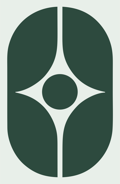 Negative Space Virgo Circle Mark #e8efe9/#2d4a3e
